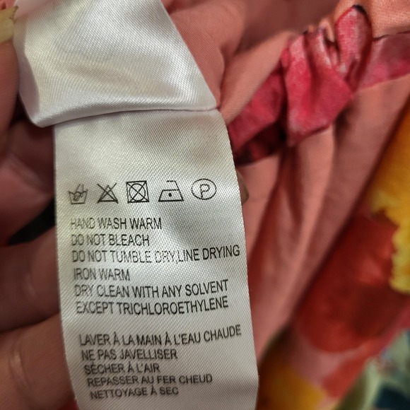 Farm Rio Tie Back‎ Dress Women's Size Large Mixed Chita Floral Print Boho - Picture 6 of 8